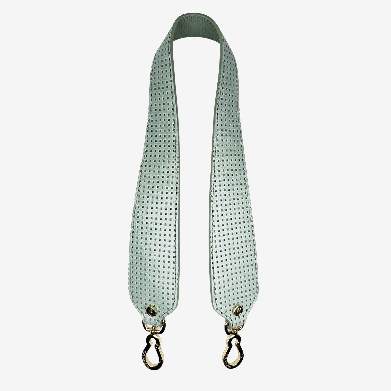 Tracolla 70 cm Latte e menta Pelle Liscia Traforata Oro