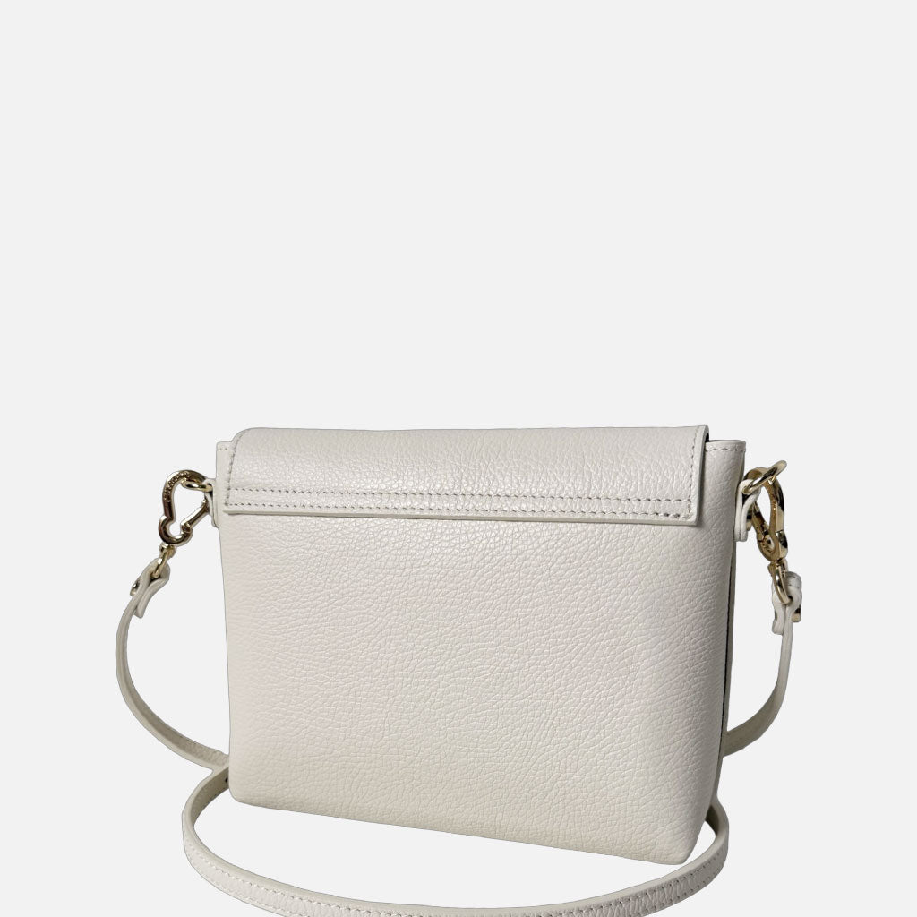 Borsa a tracolla Holly Avorio Pelle Martellata Oro - Elisendra®