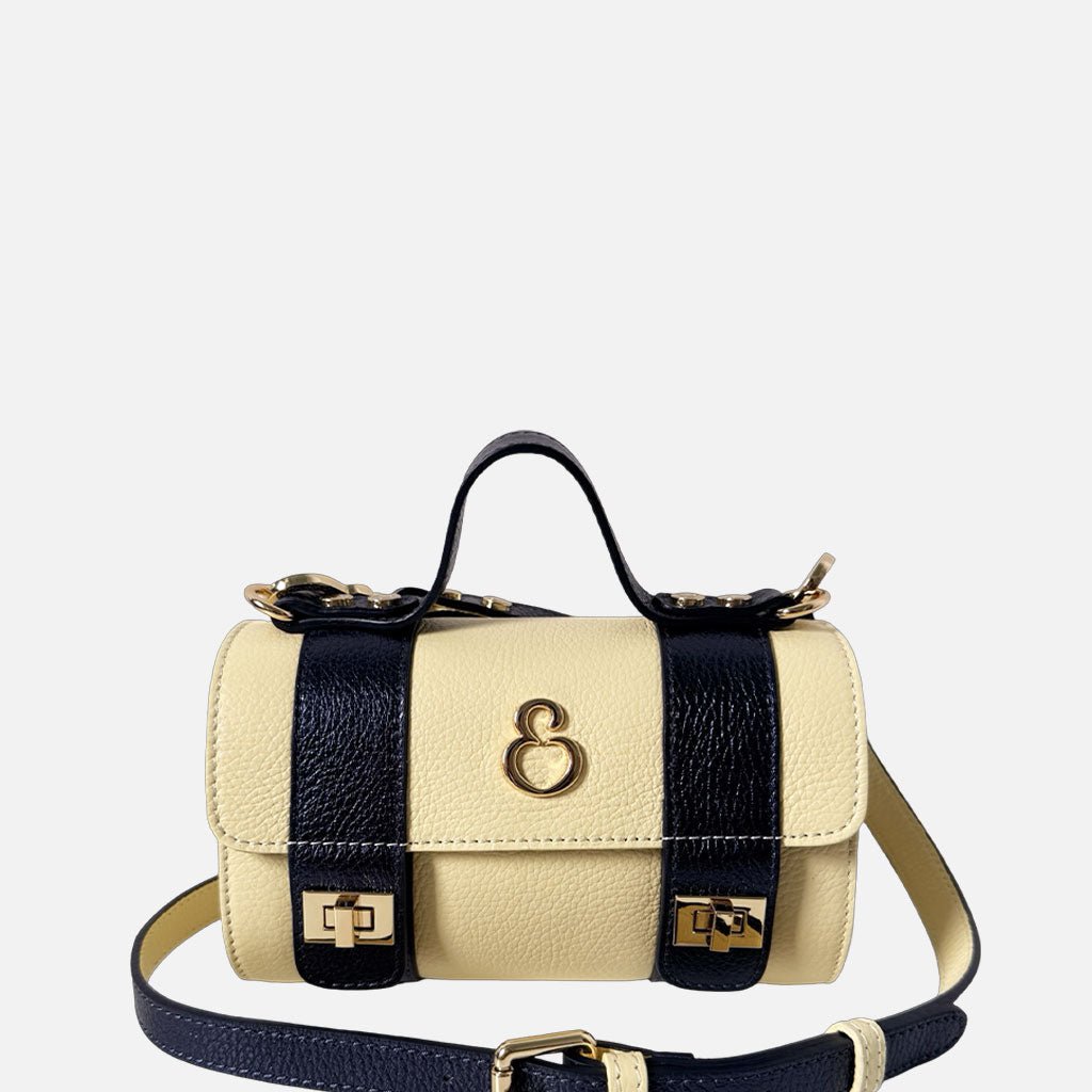 Mini Handbag Mochi Moonlight Pelle Martellata Oro - Elisendra®
