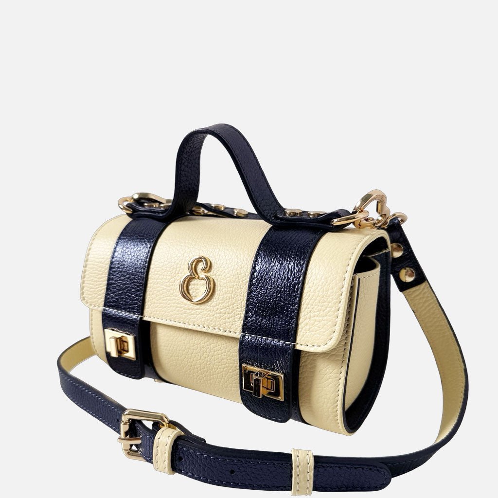 Mini Handbag Mochi Moonlight Pelle Martellata Oro - Elisendra®