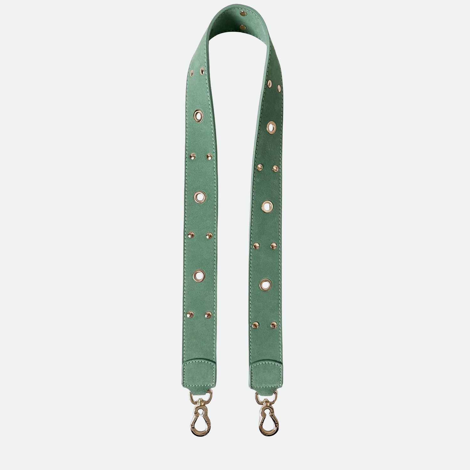 Tracolla 100 cm Menta Pelle Camoscio Oro SPEDIZIONE DAL 30/04