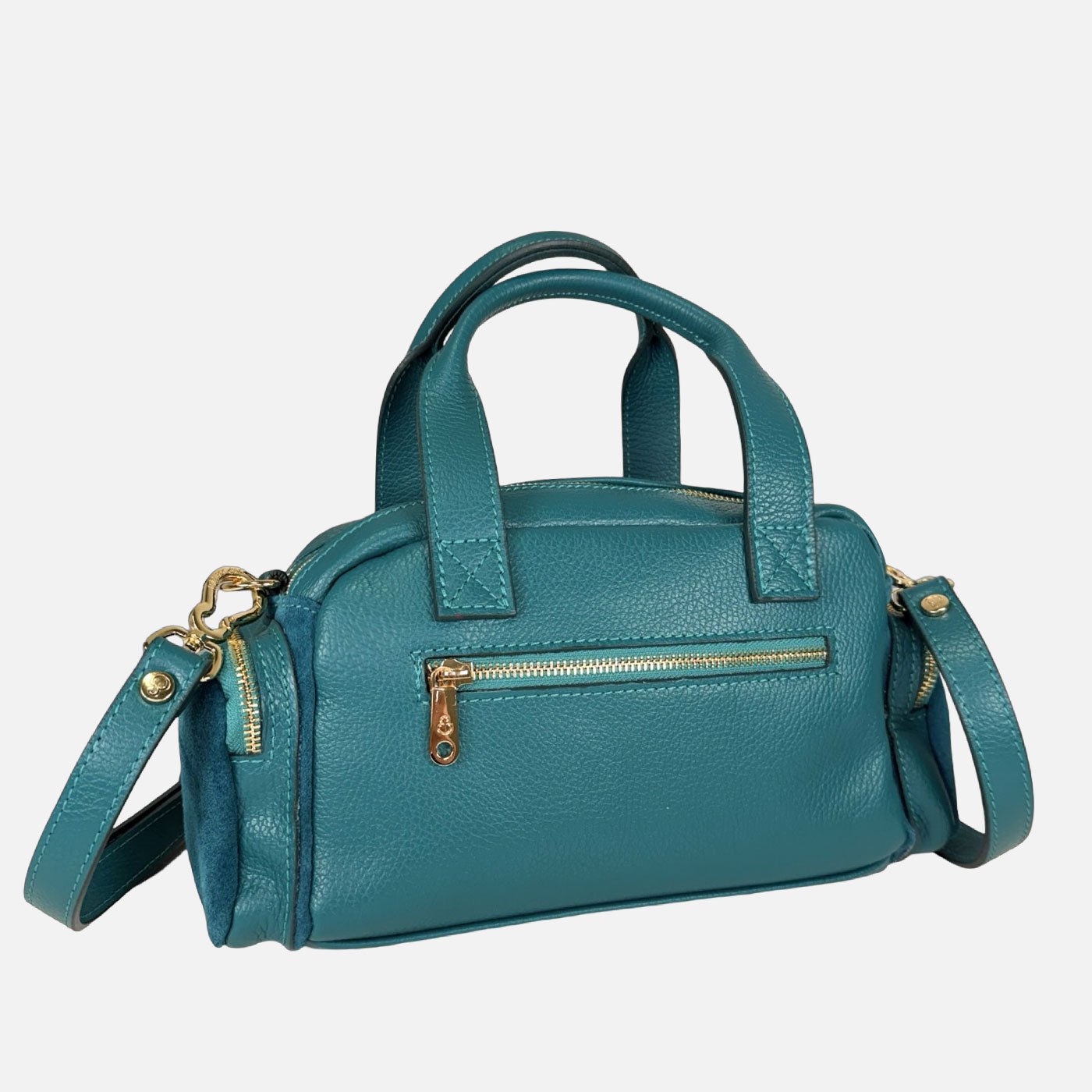 Borsa a mano Twiga Pavone Pelle Martellata e Camoscio - Elisendra®