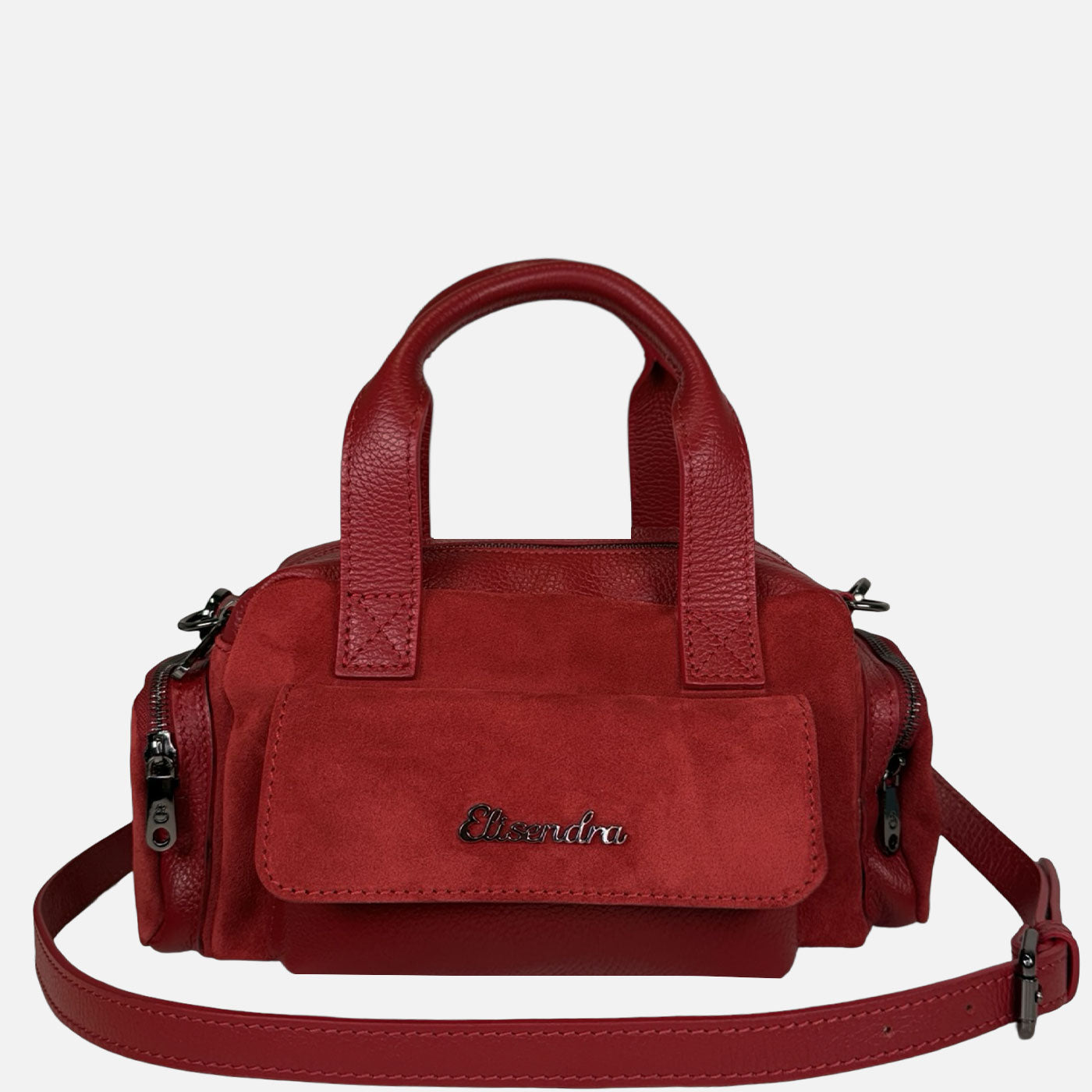 Borsa a mano Twiga Ciliegia Pelle Martellata e Camoscio Dark SPEDIZIONE DAL 09/02