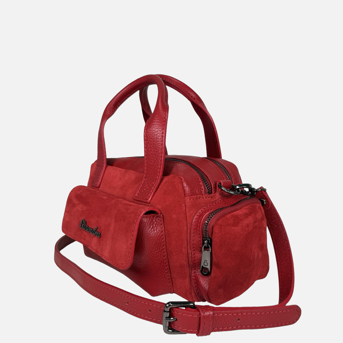 Borsa a mano Twiga Ciliegia Pelle Martellata e Camoscio Dark SPEDIZIONE DAL 09/02