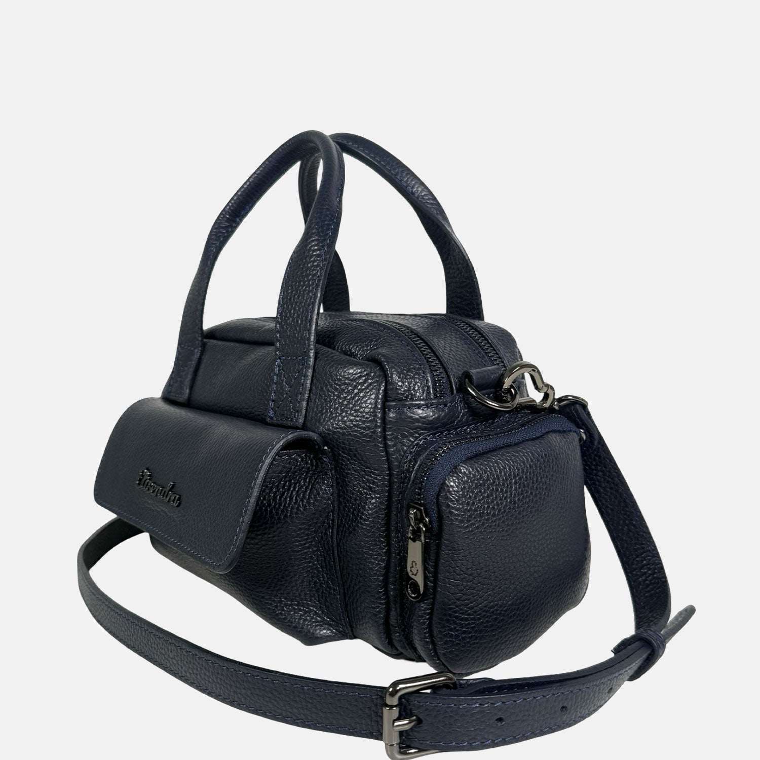 Borsa a mano Twiga Blu Navy Pelle Martellata Dark