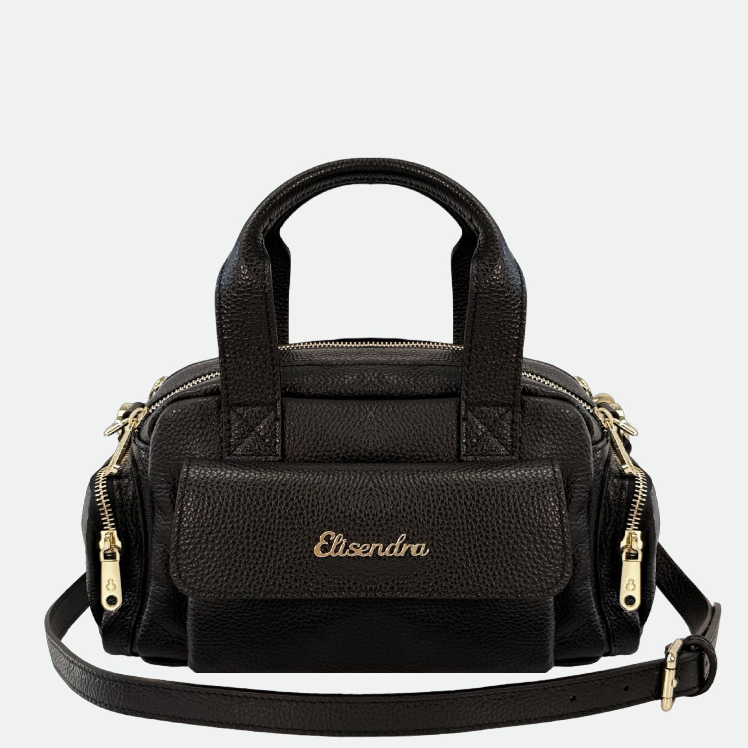 Borsa a mano Twiga Nera Pelle Martellata Oro