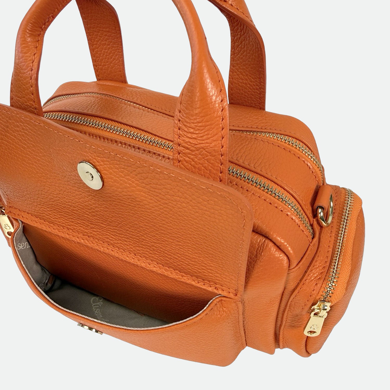 Borsa a mano Twiga Orange Pelle Martellata Oro