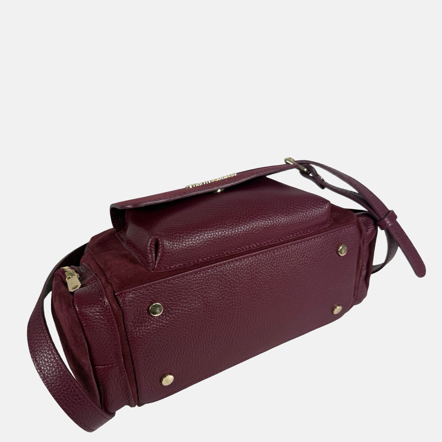 Borsa a mano Twiga Vinaccia Pelle Martellata e Camoscio Oro