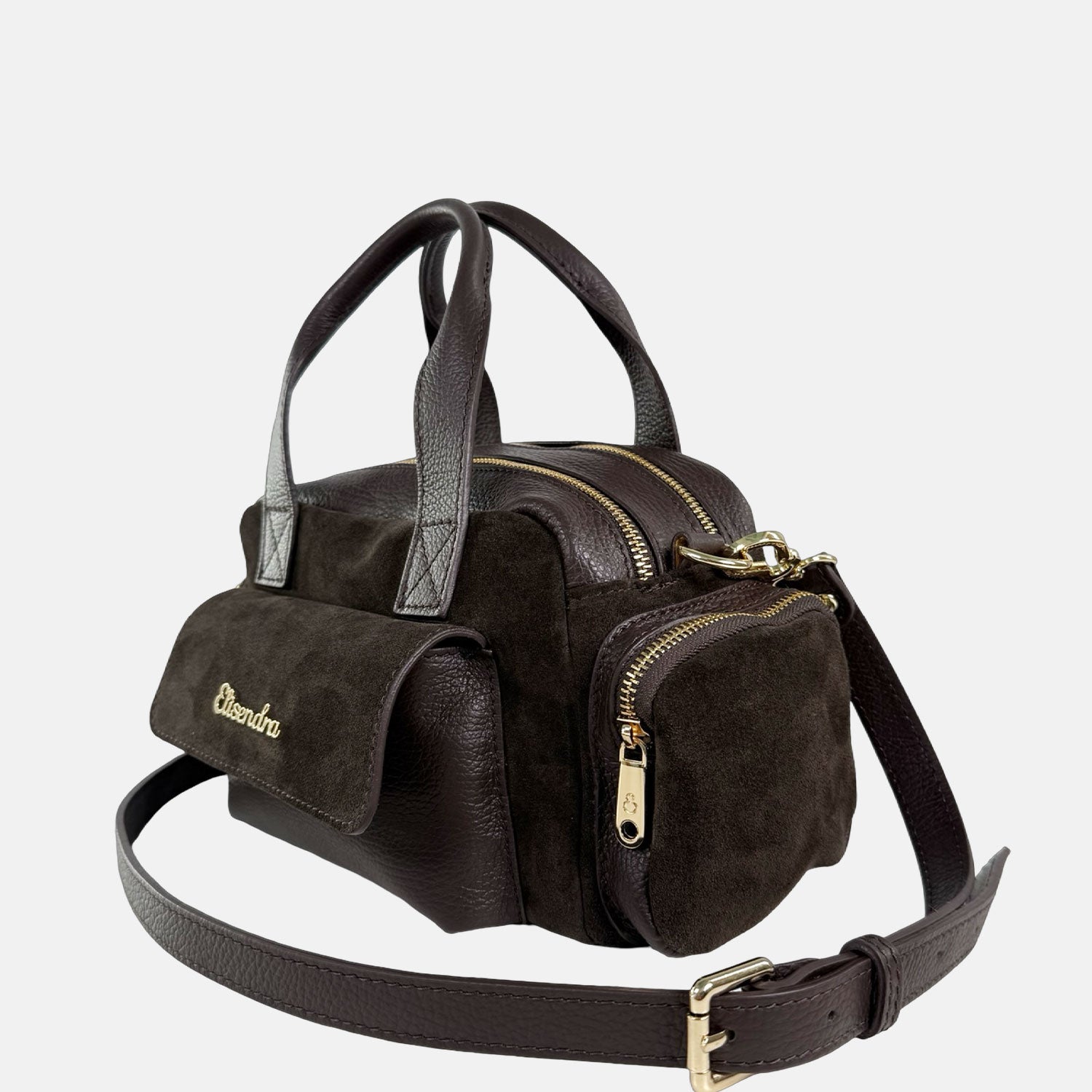 Borsa a mano Twiga Testa di Moro  Pelle Martellata e Camoscio Oro SPEDIZIONE DAL 14/11