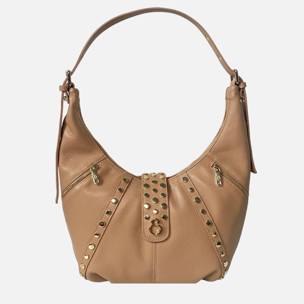 Borsa a spalla Wendy Savana Pelle Martellata Oro - Elisendra®