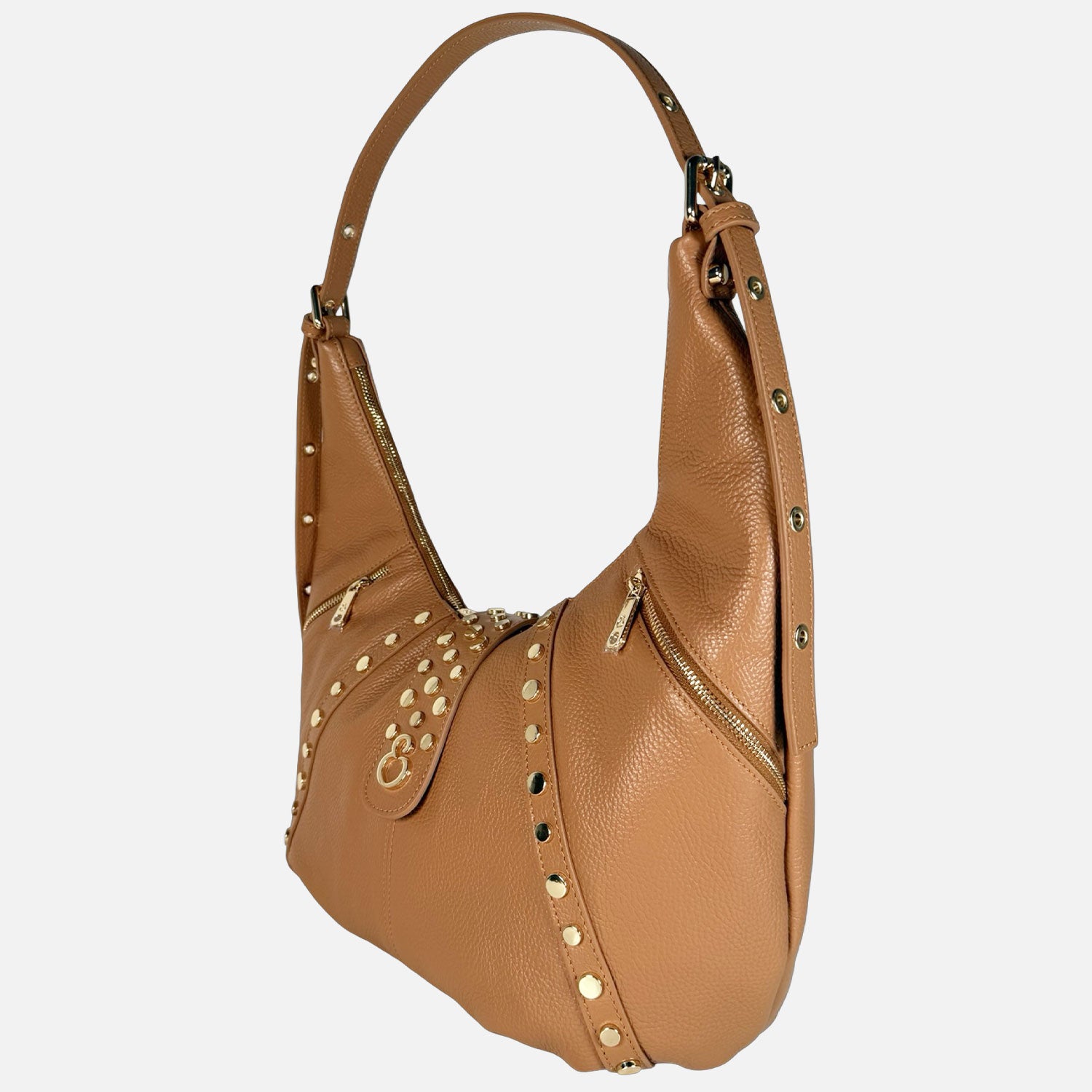 Borsa a spalla Wendy Toffee Pelle Martellata Oro