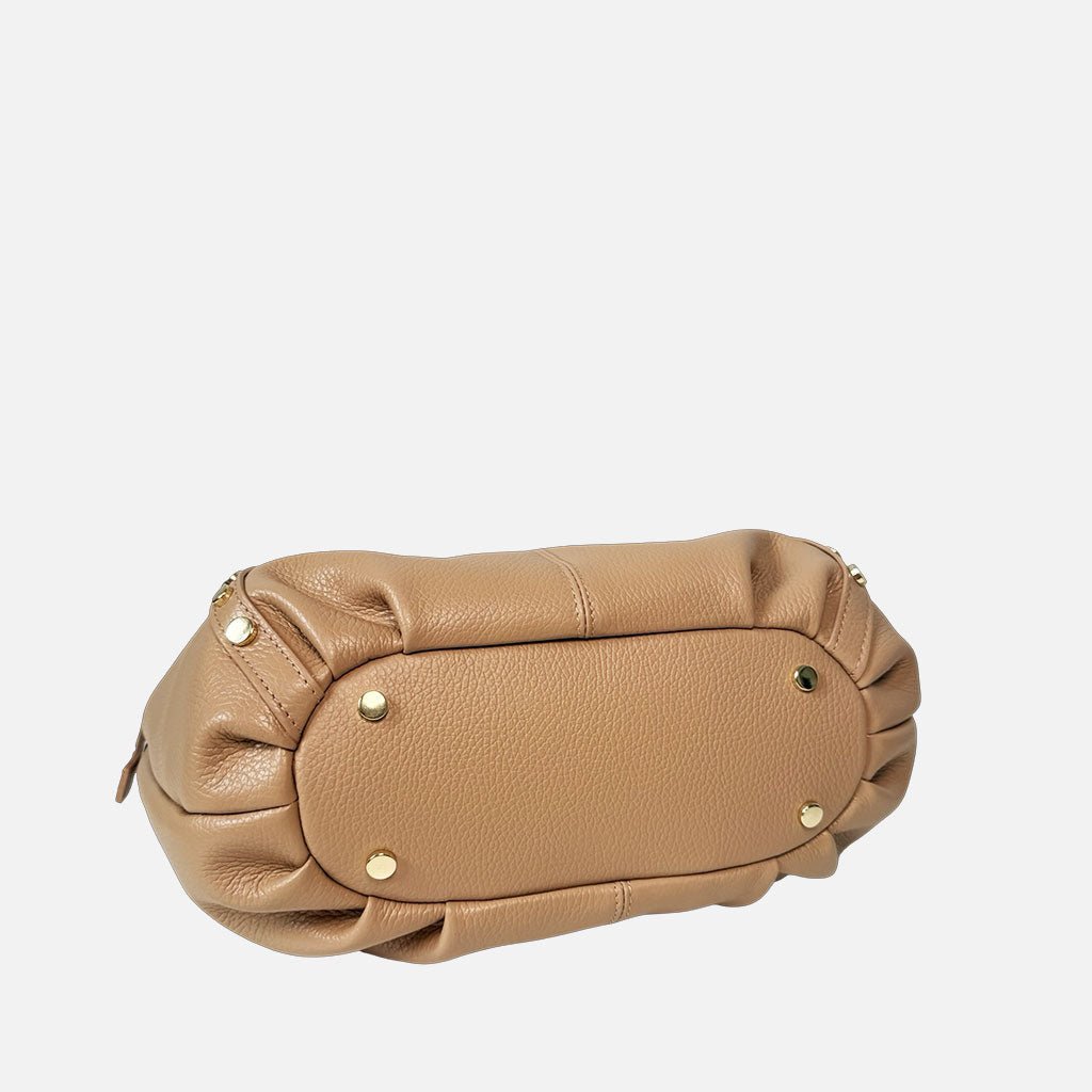 Borsa a spalla Wendy Savana Pelle Martellata Oro - Elisendra®