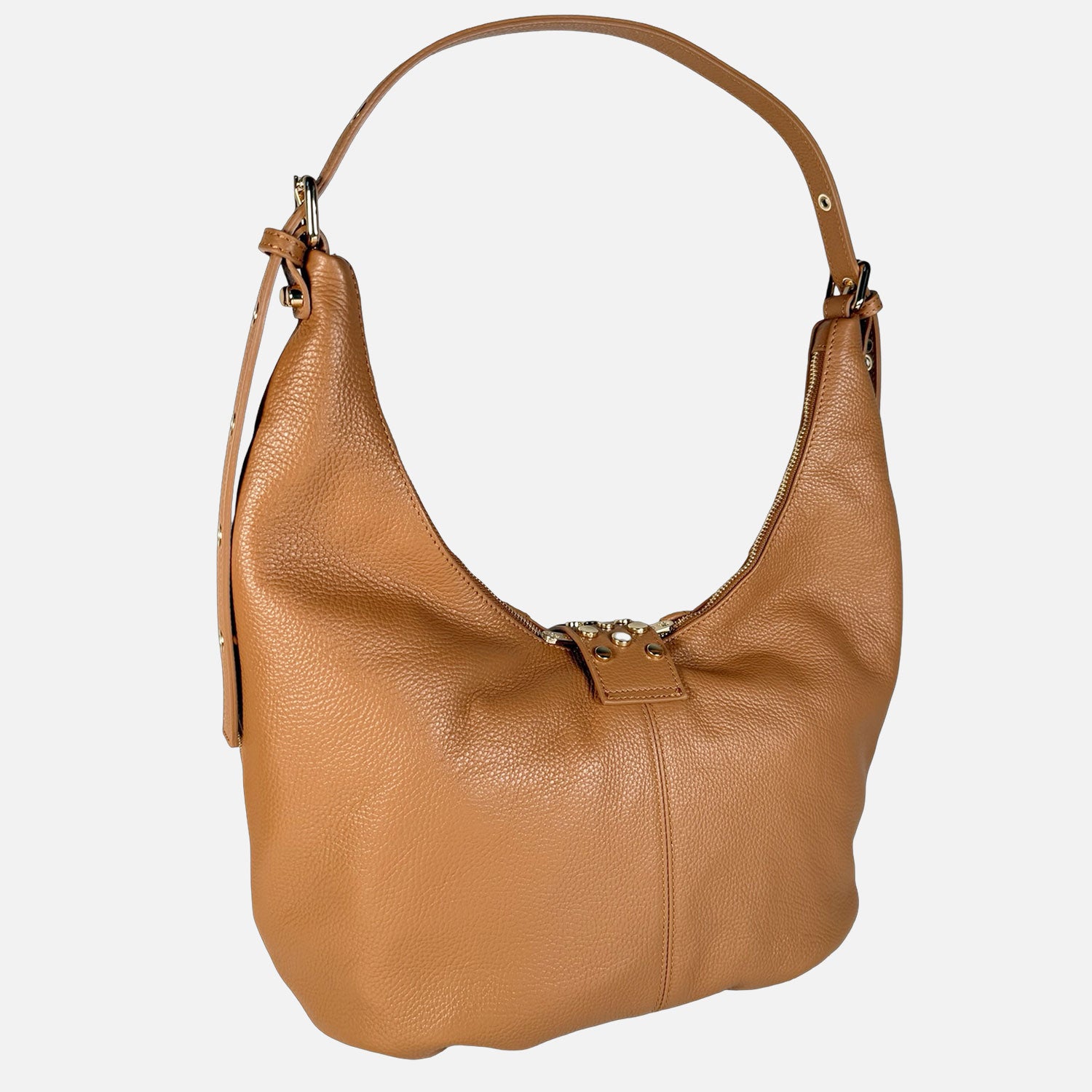 Borsa a spalla Wendy Toffee Pelle Martellata Oro