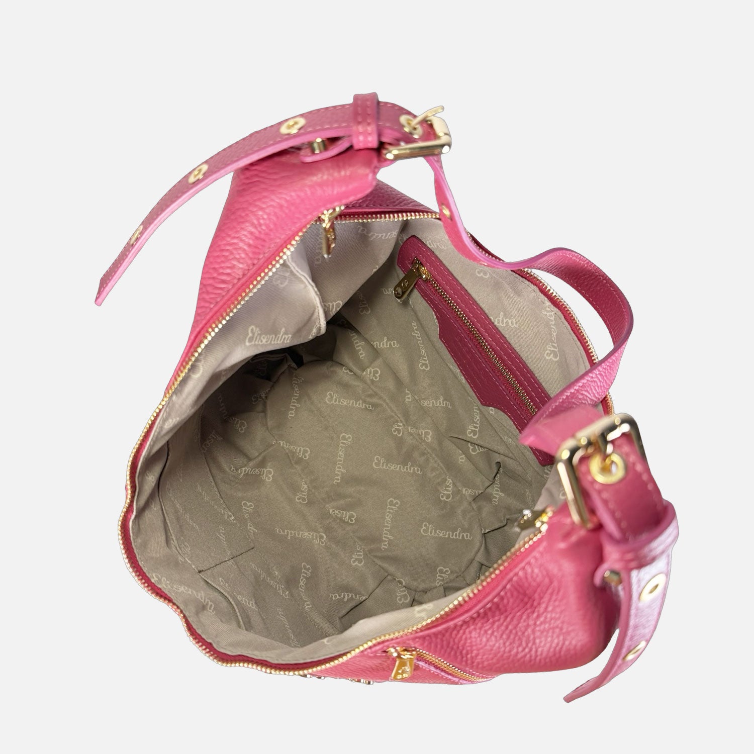 Borsa a spalla Wendy Lampone Pelle Martellata Oro