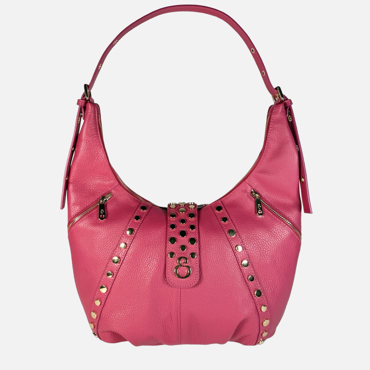 Borsa a spalla Wendy Lampone Pelle Martellata Oro