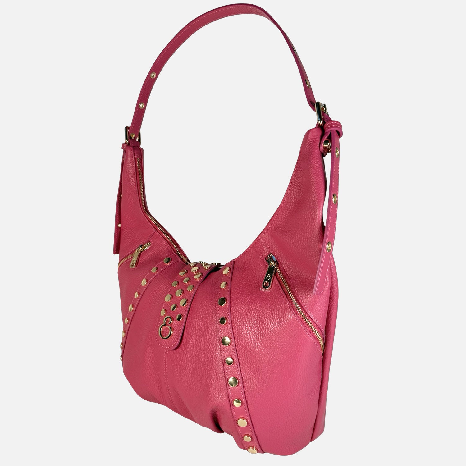 Borsa a spalla Wendy Lampone Pelle Martellata Oro