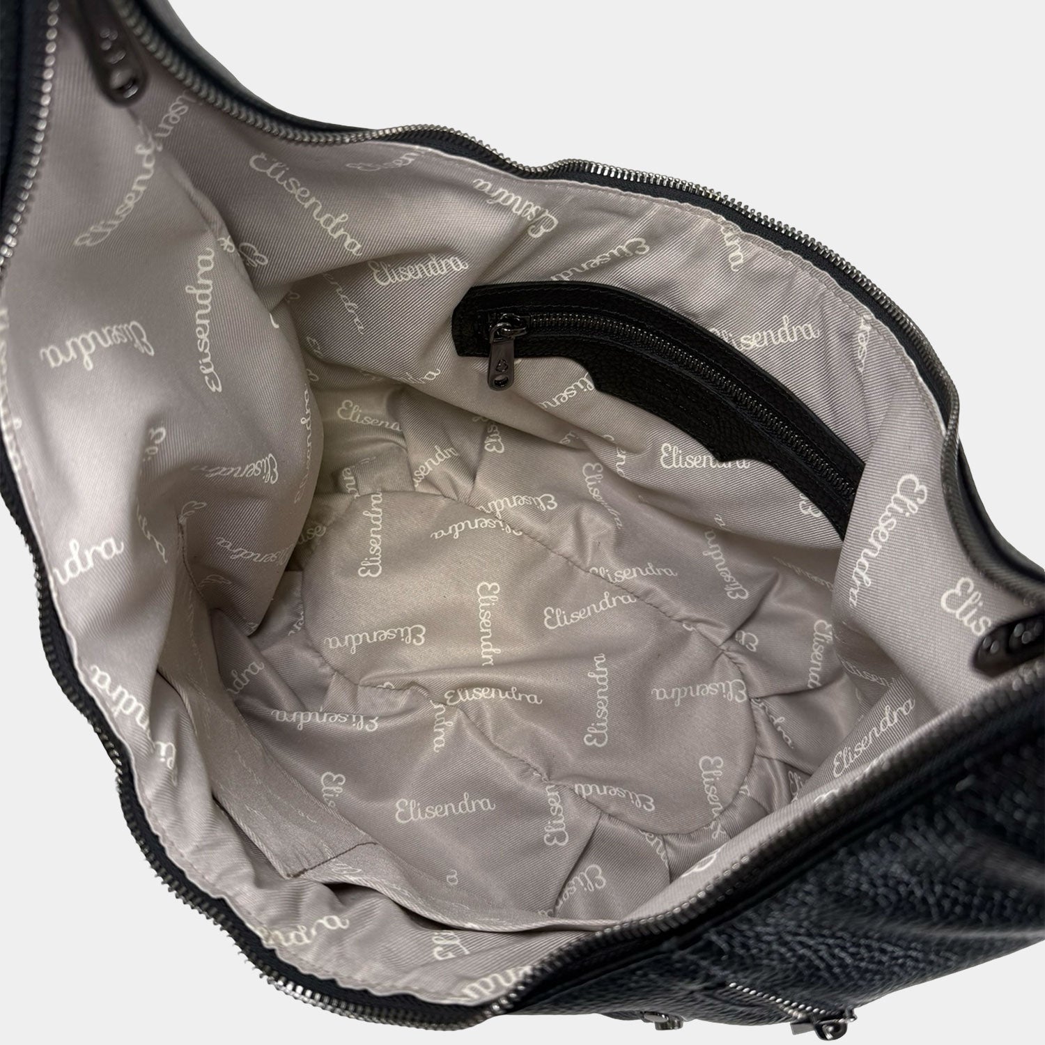 Borsa a spalla Wendy Nera Pelle Martellata Dark