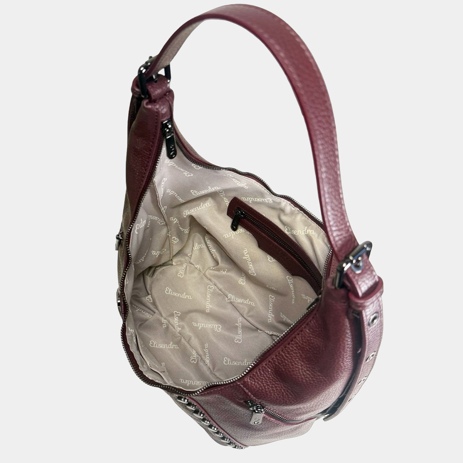 Borsa a spalla Wendy Amarone Pelle Martellata Dark