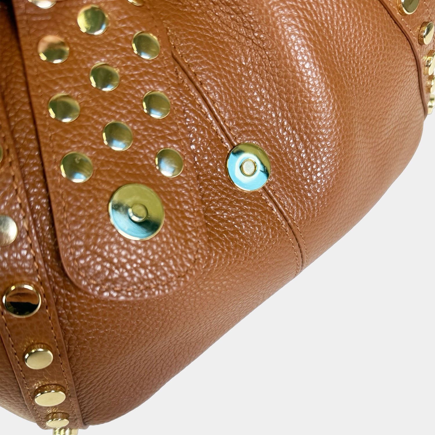 Borsa a spalla Wendy Caramel Pelle Martellata Oro