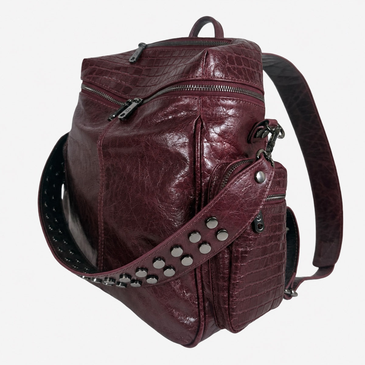 Zaino Saray Scorpius Pelle Cocco stampato e Vintage Dark
