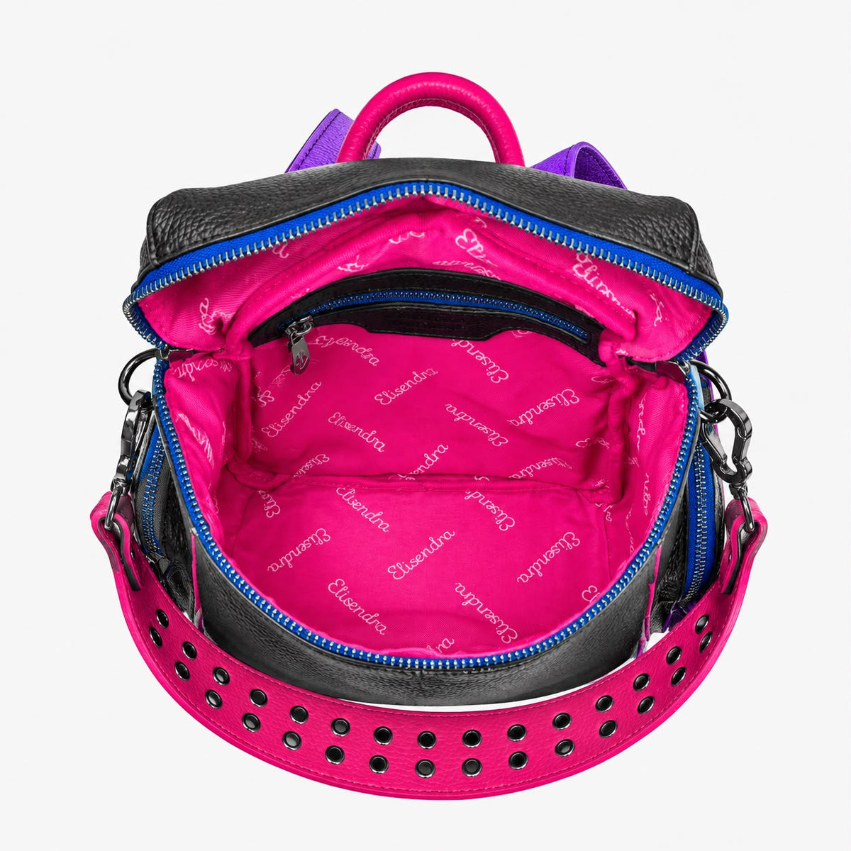 Zaino Saray Mini Nero Multicolor Fucsia