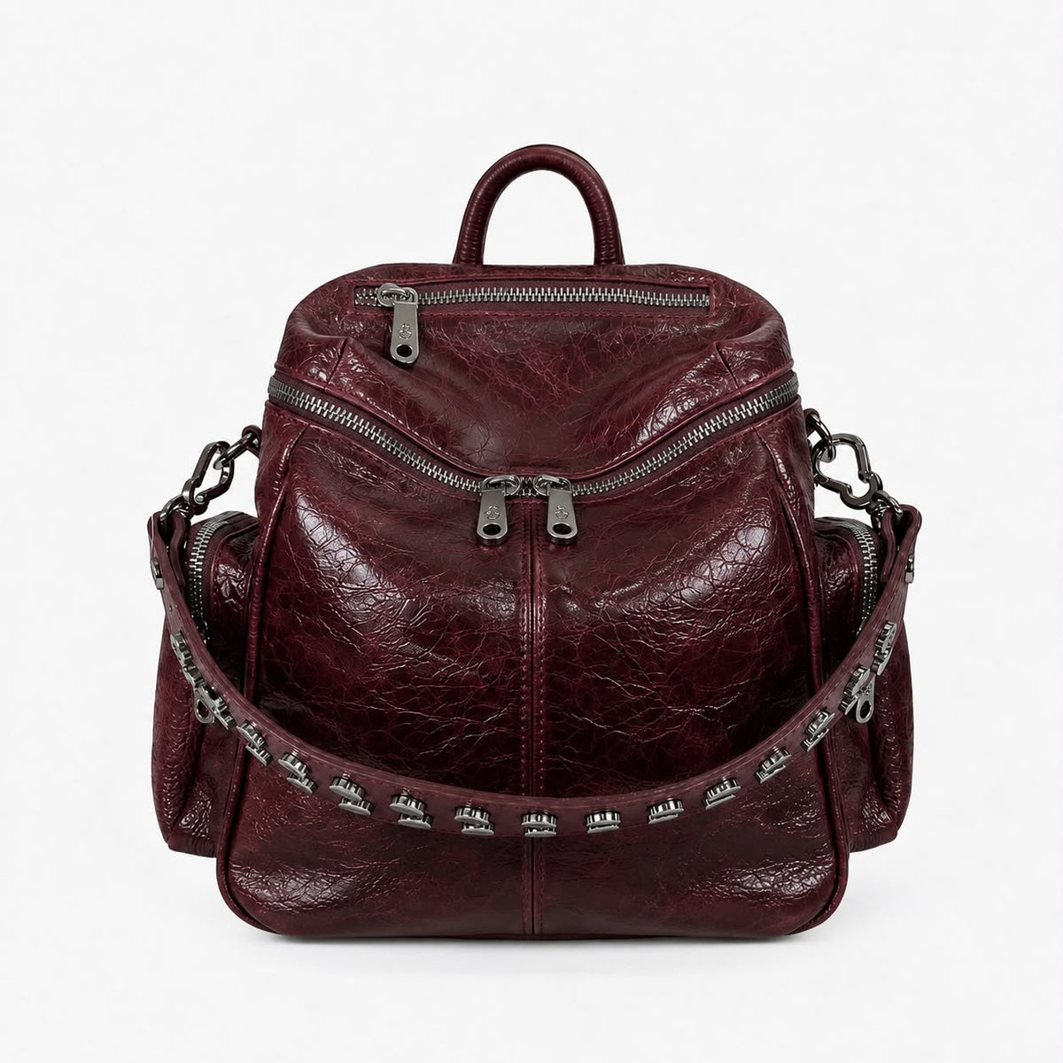 Zaino Saray Midi Rubino Pelle Vintage Dark