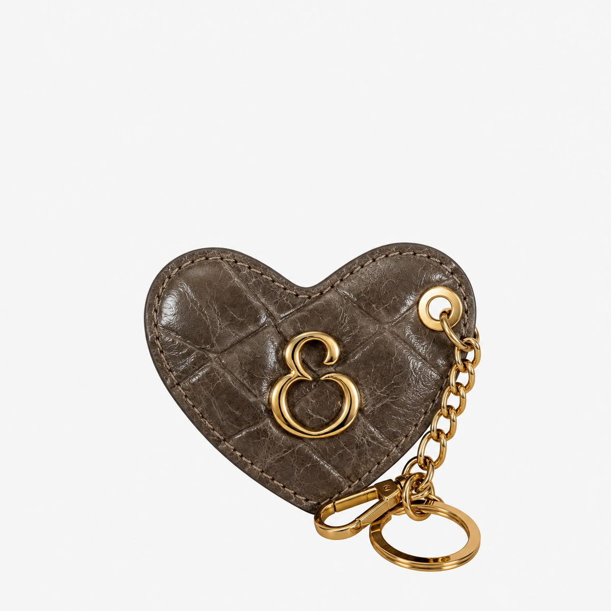 Porta Chiavi Love Orion Pelle Cocco stampato e Vintage Oro