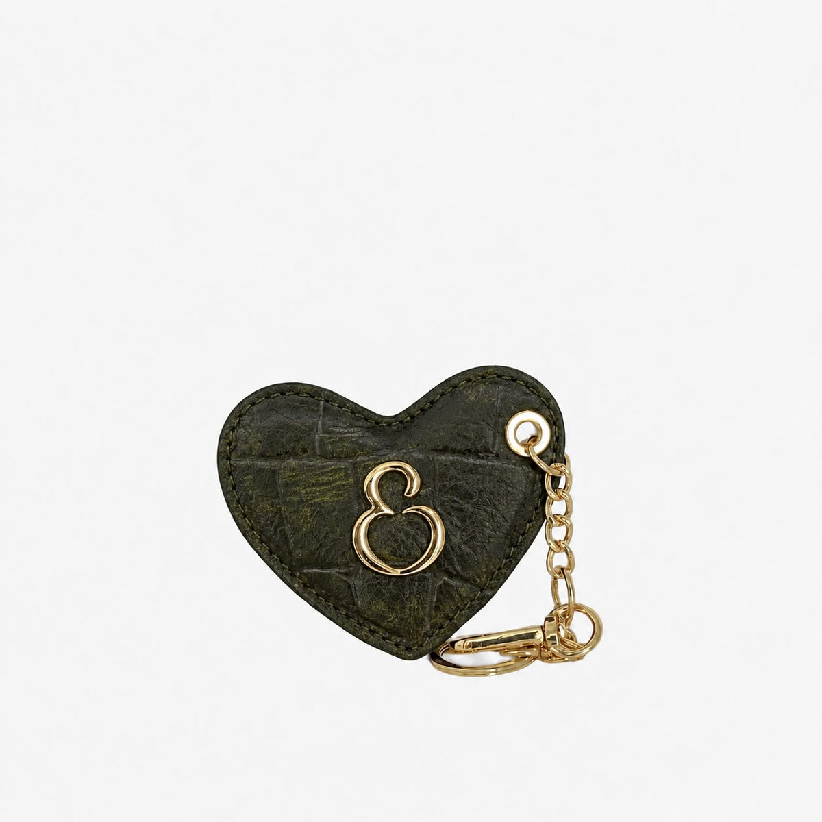 Porta Chiavi Love Lyra Pelle Cocco stampato e Vintage Oro