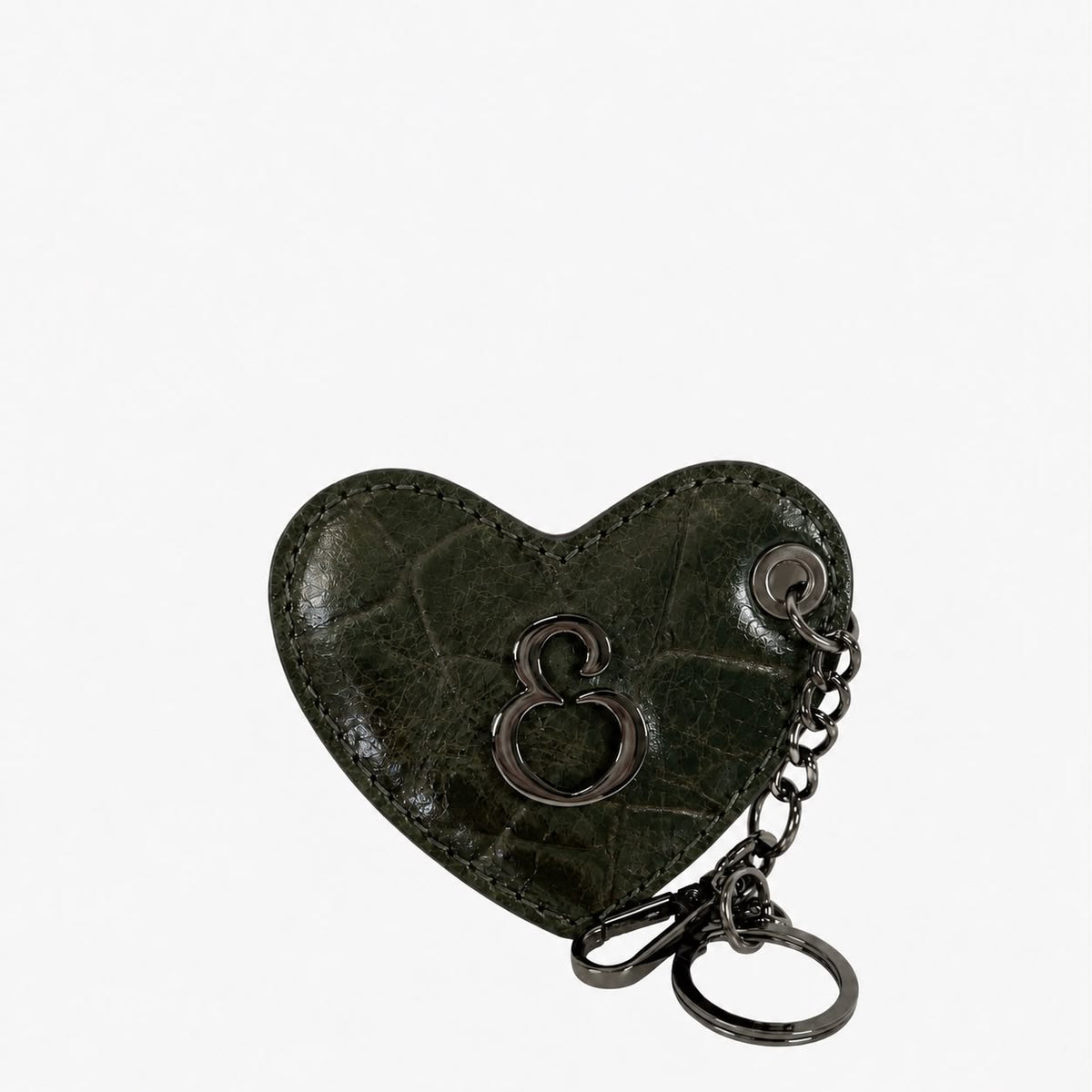 Porta Chiavi Love Lyra Pelle Cocco stampato e Vintage Dark