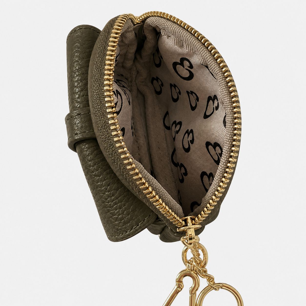 Pocket Oliva Pelle Martellata Oro