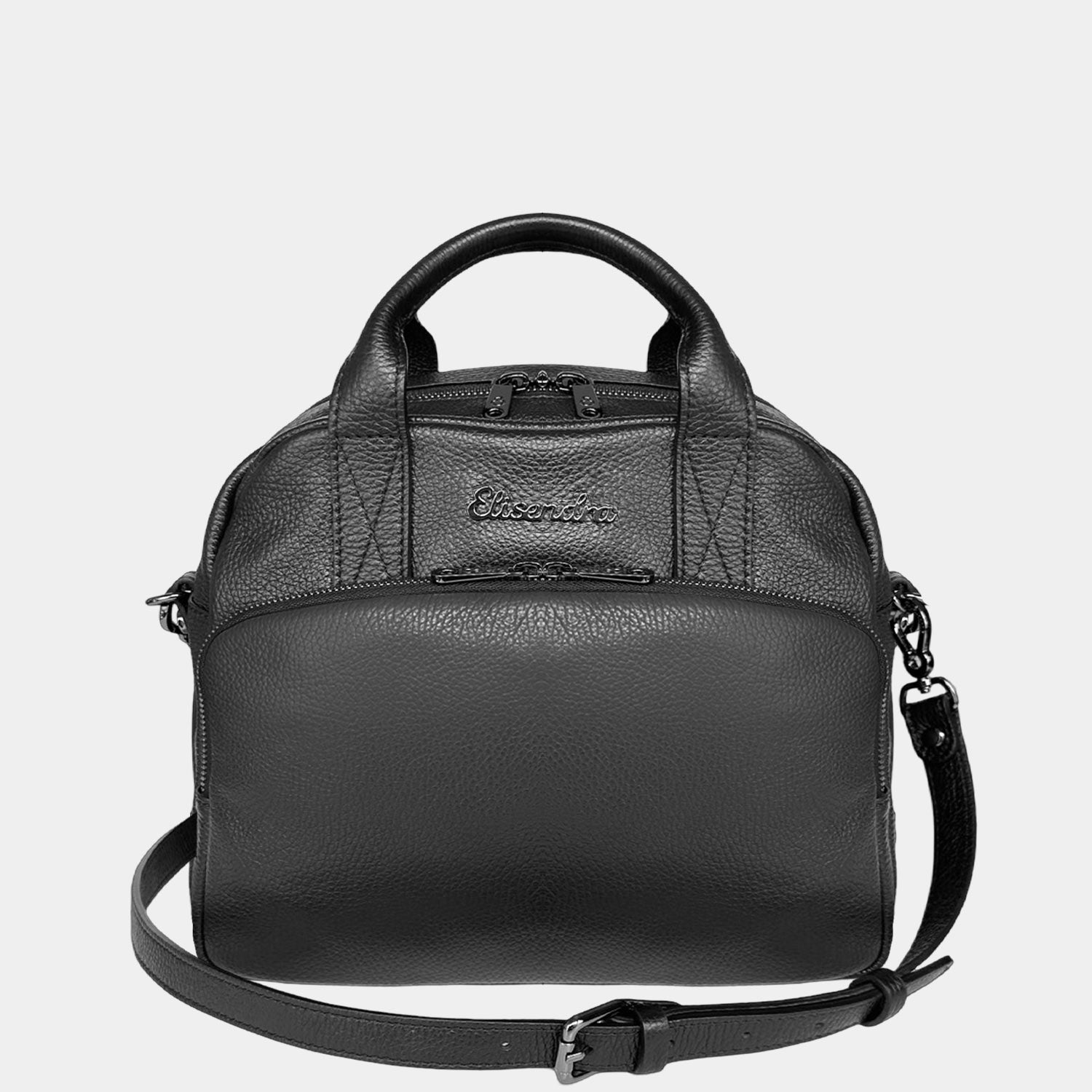 Megane Handbag Lettering Black Hammered Leather Dark SHIPPING FROM 18/11
