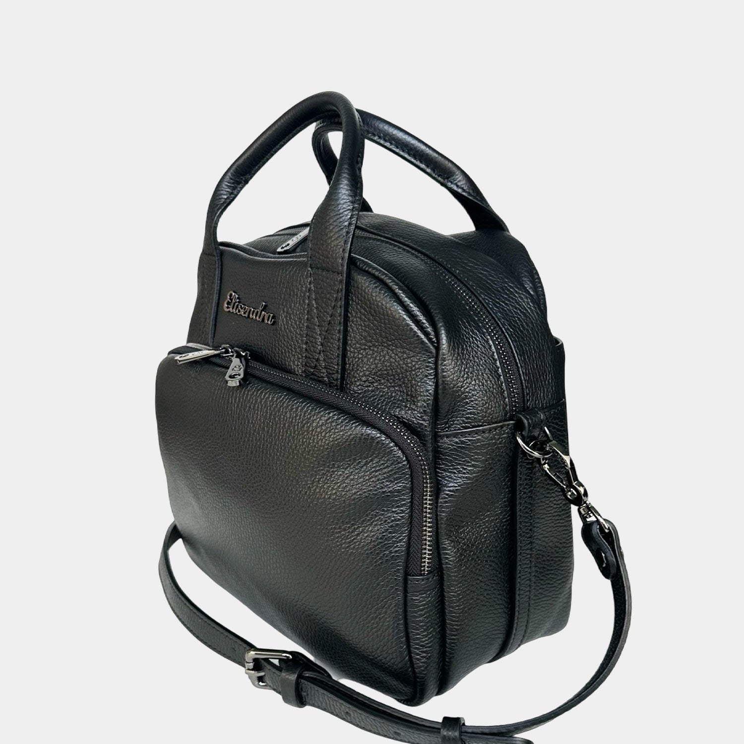 Megane Handbag Lettering Black Hammered Leather Dark SHIPPING FROM 18/11