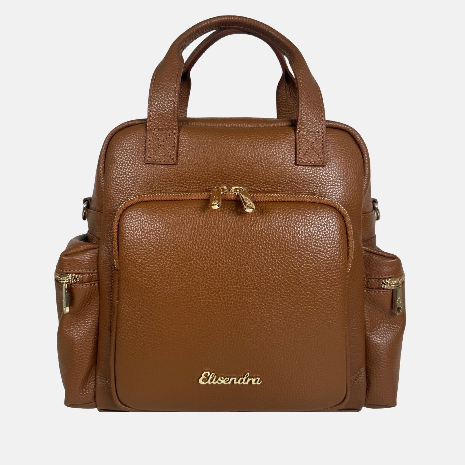 Zaino Kenya Caramel Pelle Martellata Oro