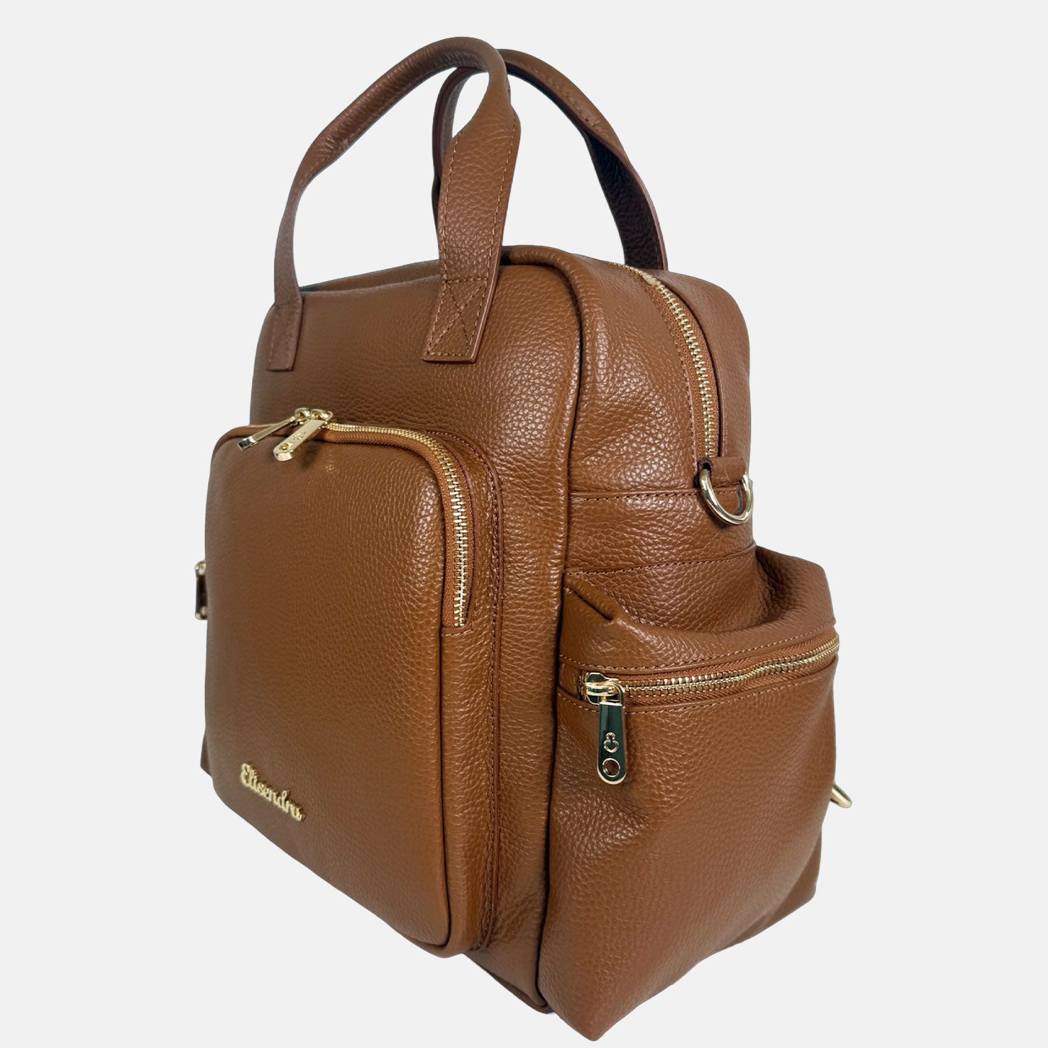 Zaino Kenya Caramel Pelle Martellata Oro