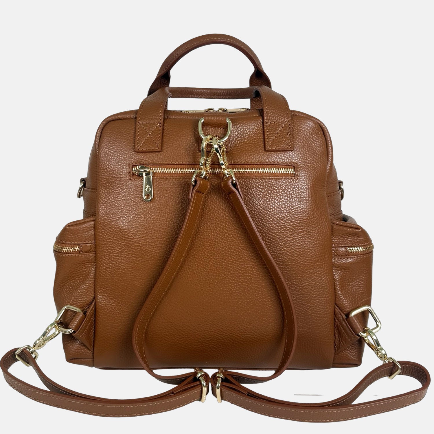 Zaino Kenya Caramel Pelle Martellata Oro