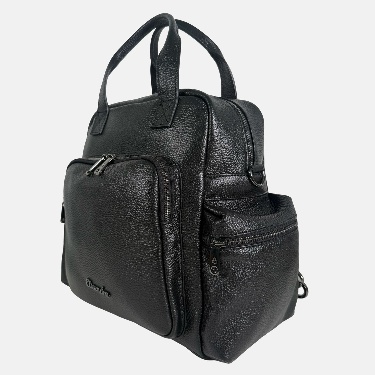 Zaino Kenya Nero Pelle Martellata Dark