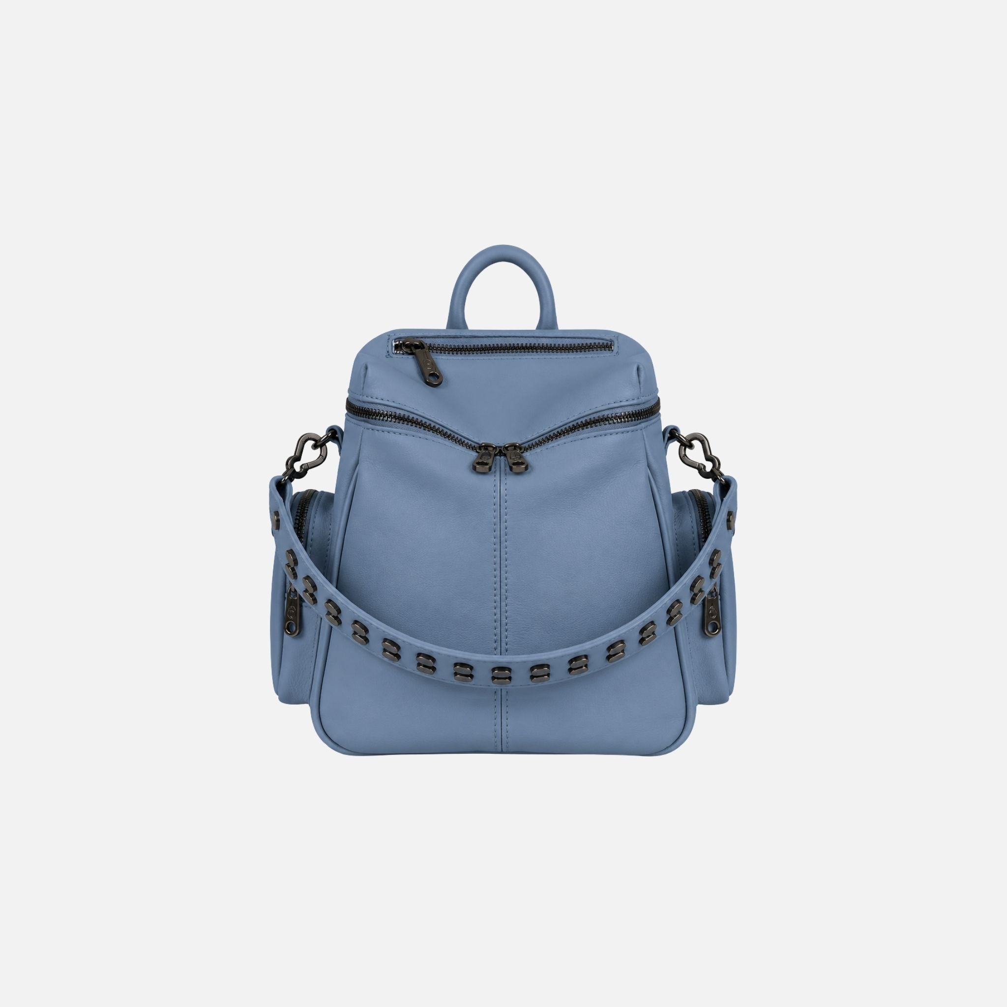 Zaino Saray Midi Baby Blu Pelle Liscia Vitello Dark SPEDIZIONE DAL 07/07