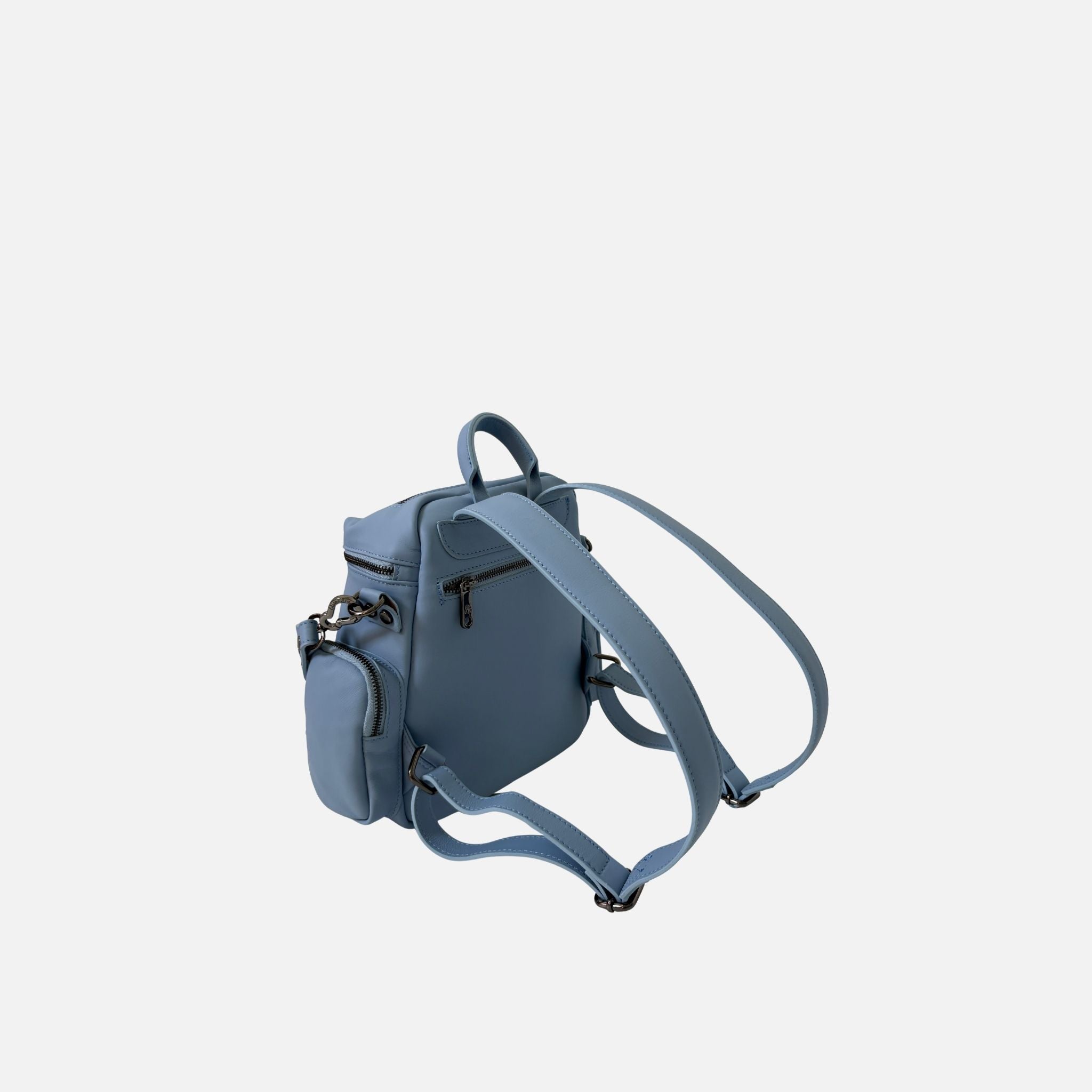 Zaino Saray Midi Baby Blu Pelle Liscia Vitello Dark SPEDIZIONE DAL 07/07