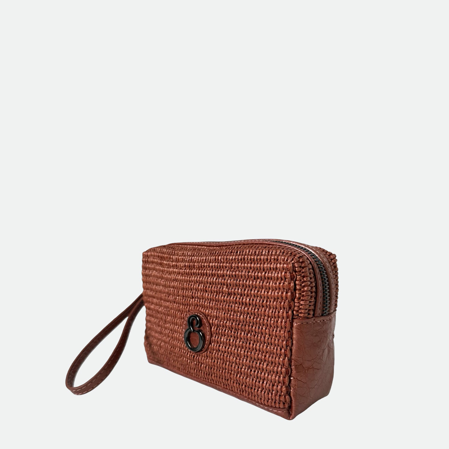 Beauty Case Malibù Ambra Rafia e Pelle Laminata Dark SPEDIZIONE DAL 06/05 - Elisendra®