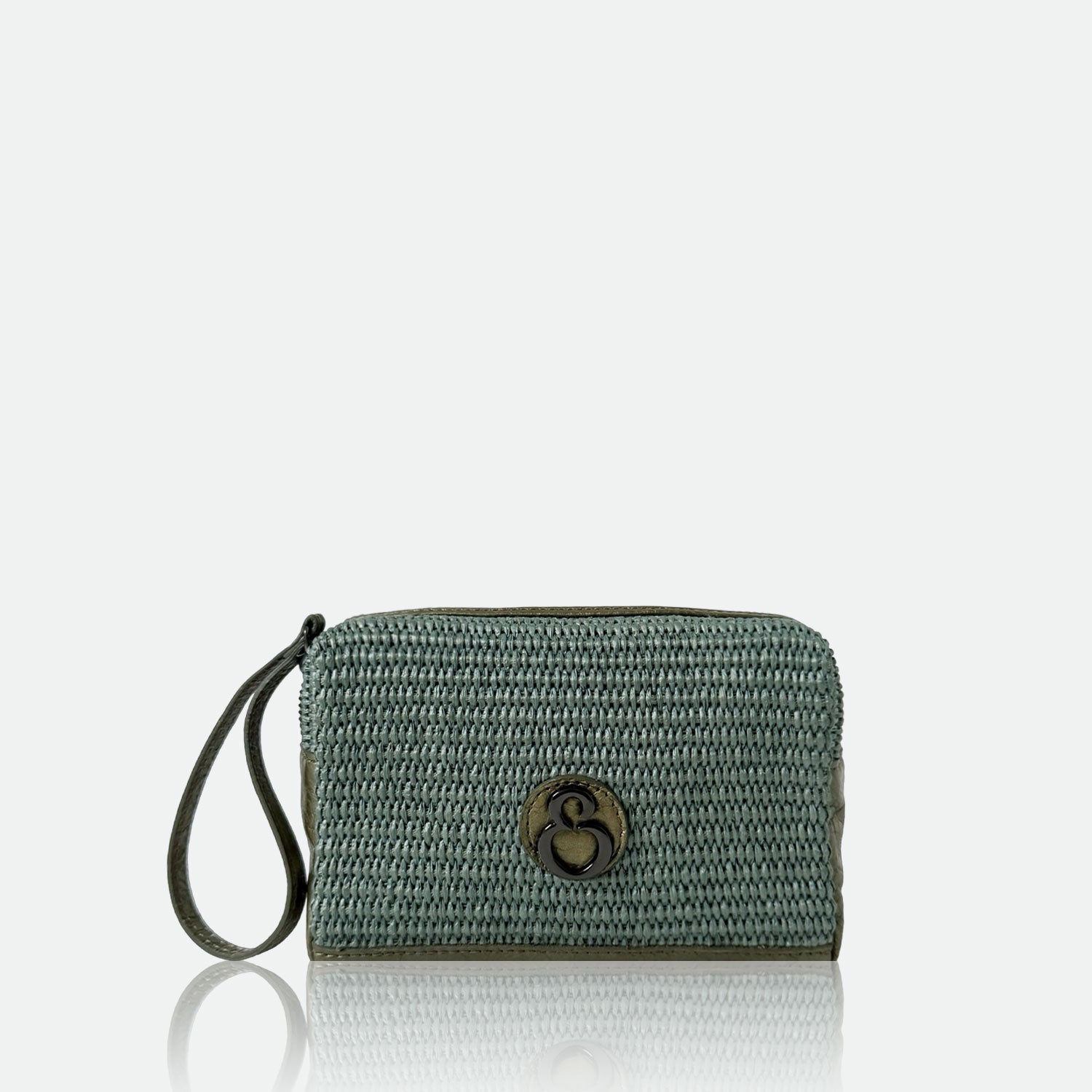 Beauty Case Malibù Verde Laguna Rafia e Pelle Laminata Dark SPEDIZIONE DAL 06/05 - Elisendra®