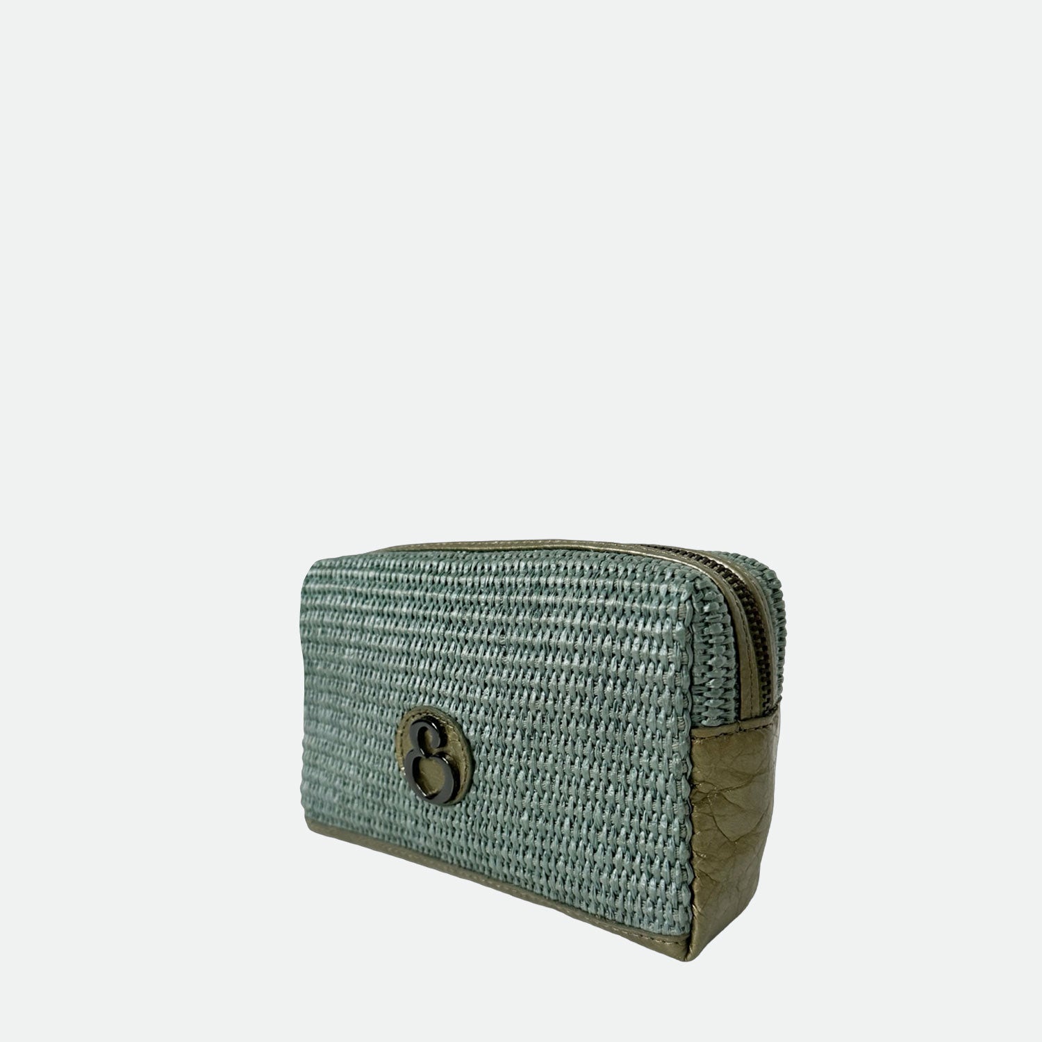 Beauty Case Malibù Verde Laguna Rafia e Pelle Laminata Dark SPEDIZIONE DAL 06/05 - Elisendra®