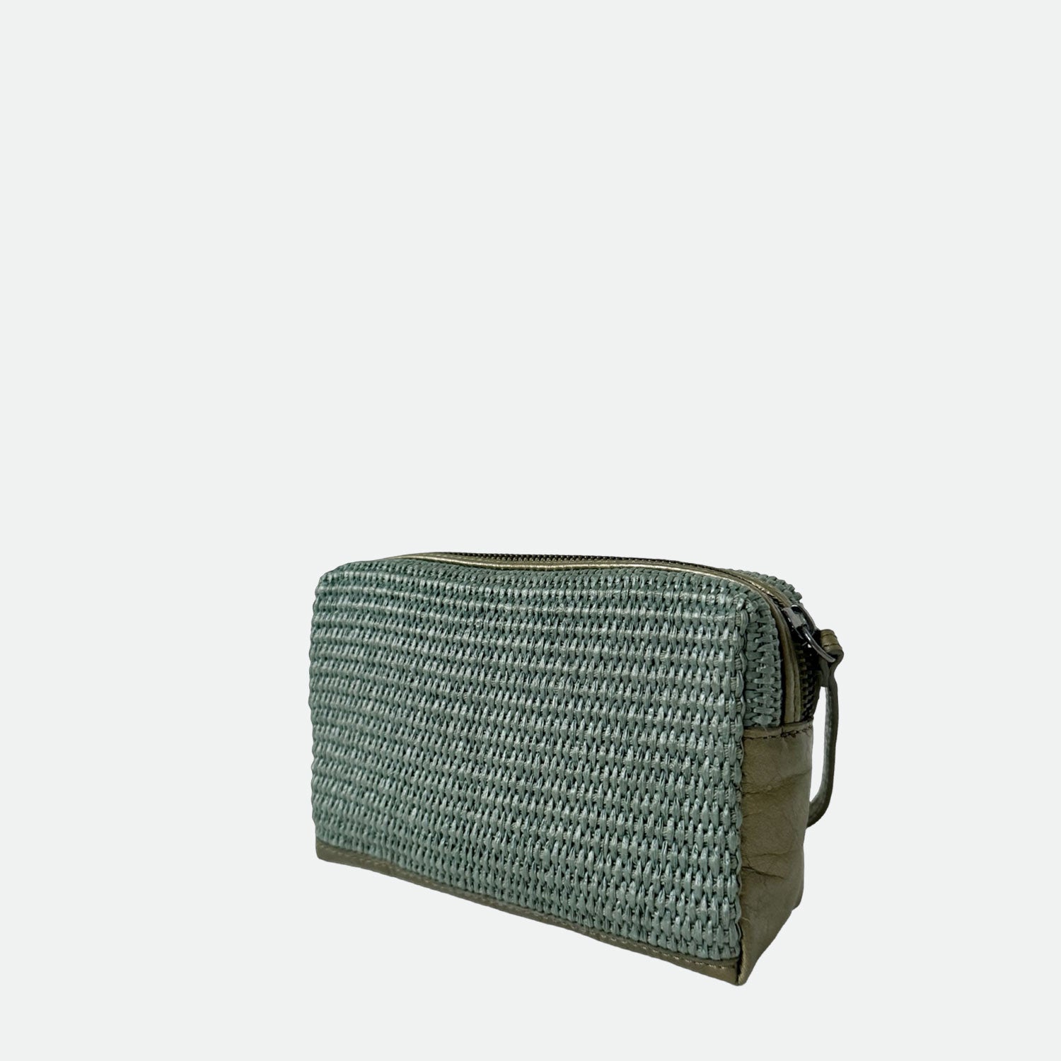 Beauty Case Malibù Verde Laguna Rafia e Pelle Laminata Dark SPEDIZIONE DAL 06/05 - Elisendra®