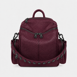 Zaino Saray Mini Amarena Pelle Martellata Dark