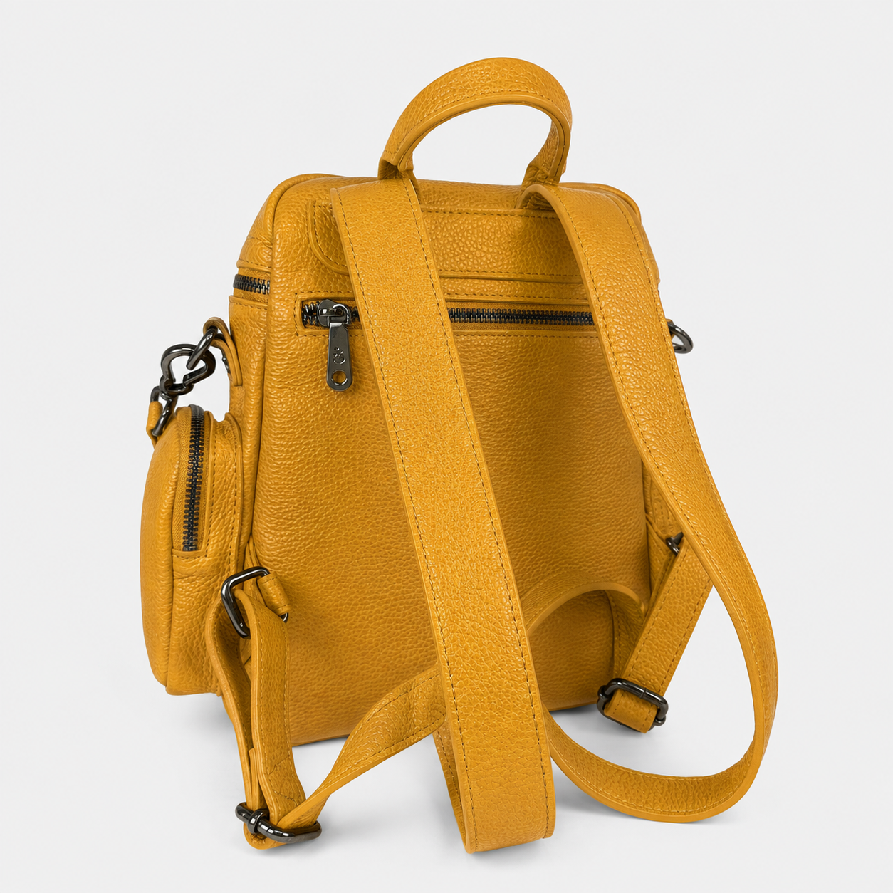Zaino Saray Midi Curry Pelle Martellata Dark