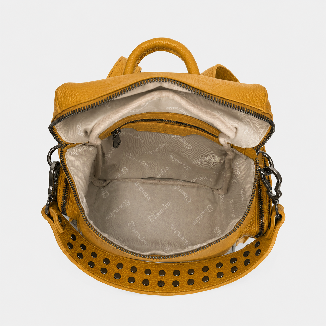 Zaino Saray Midi Curry Pelle Martellata Dark