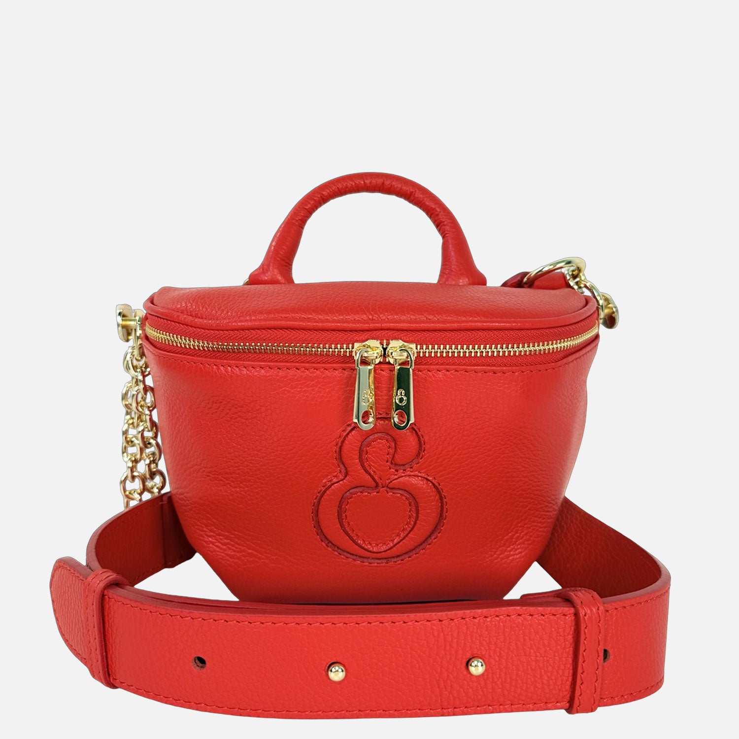 Marsupio Aurora Pelle Martellata Rosso Oro