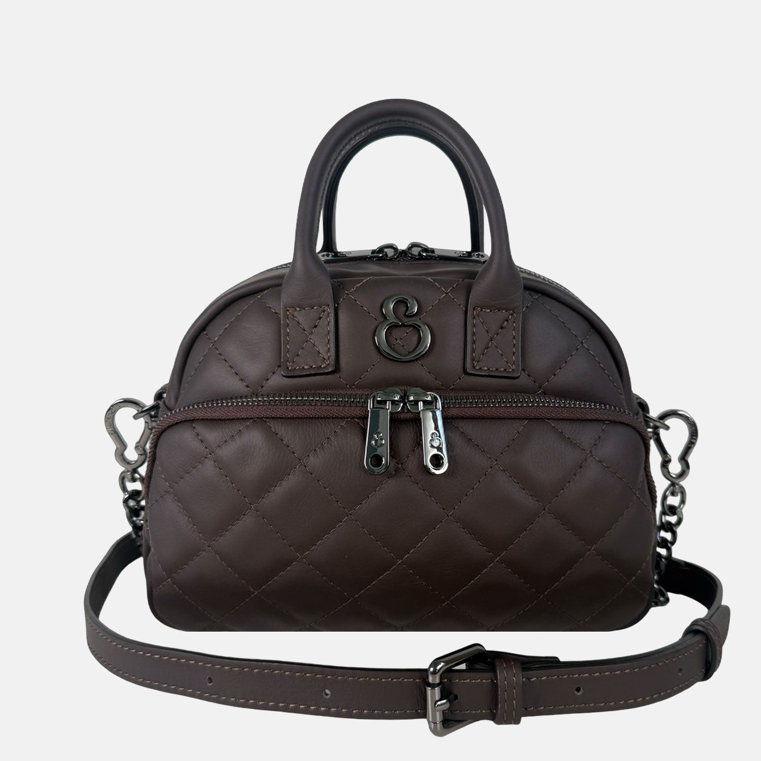 Borsa a mano Benny Cioccolato Savage Pelle Liscia Matelassé Dark