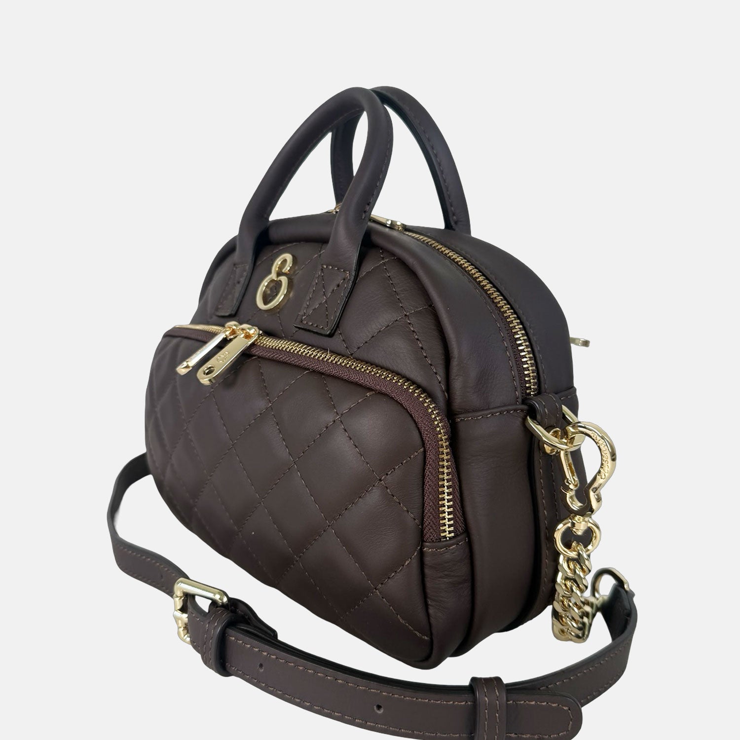 Borsa a mano Benny Cioccolato Savage Pelle Liscia Matelassé Oro