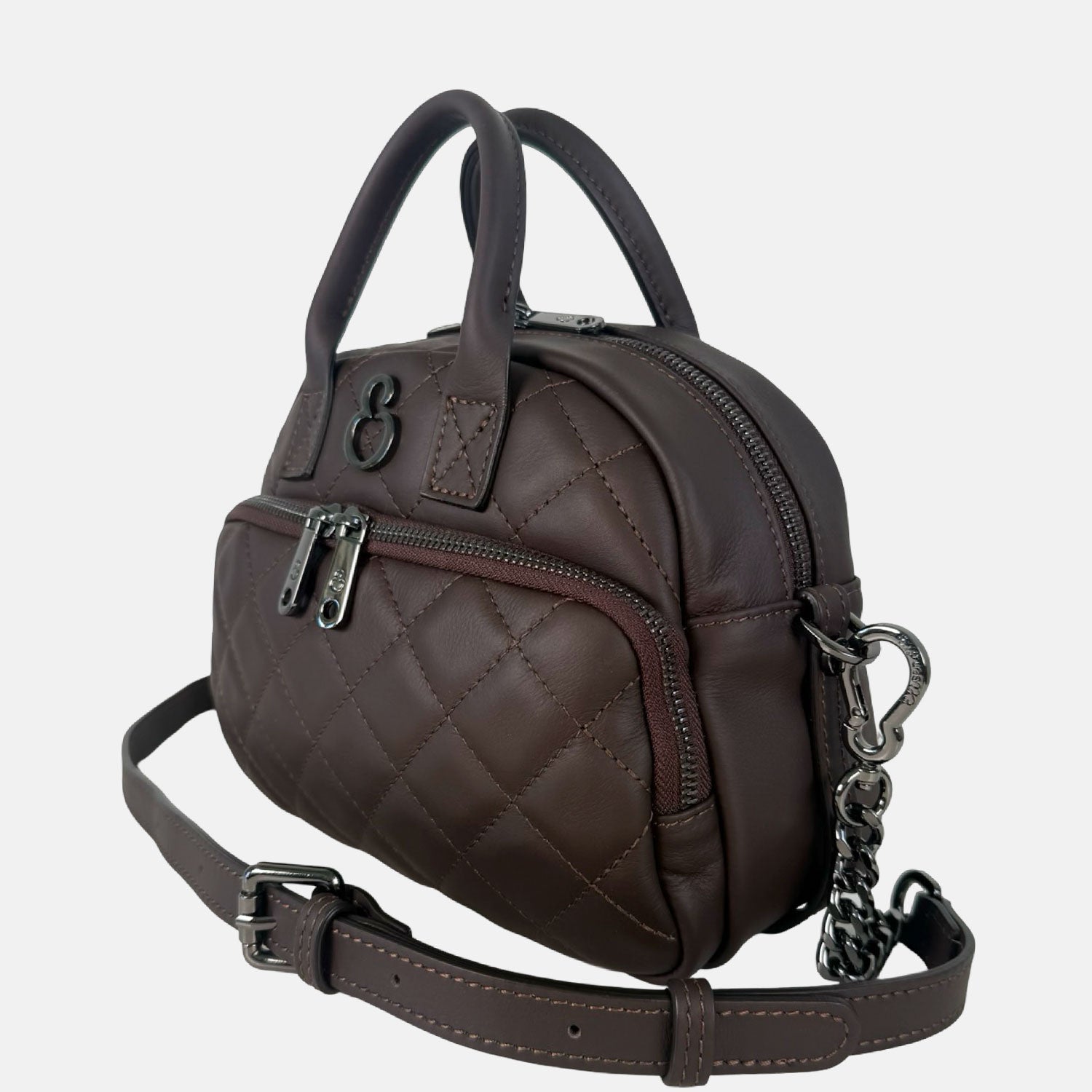 Borsa a mano Benny Cioccolato Savage Pelle Liscia Matelassé Dark