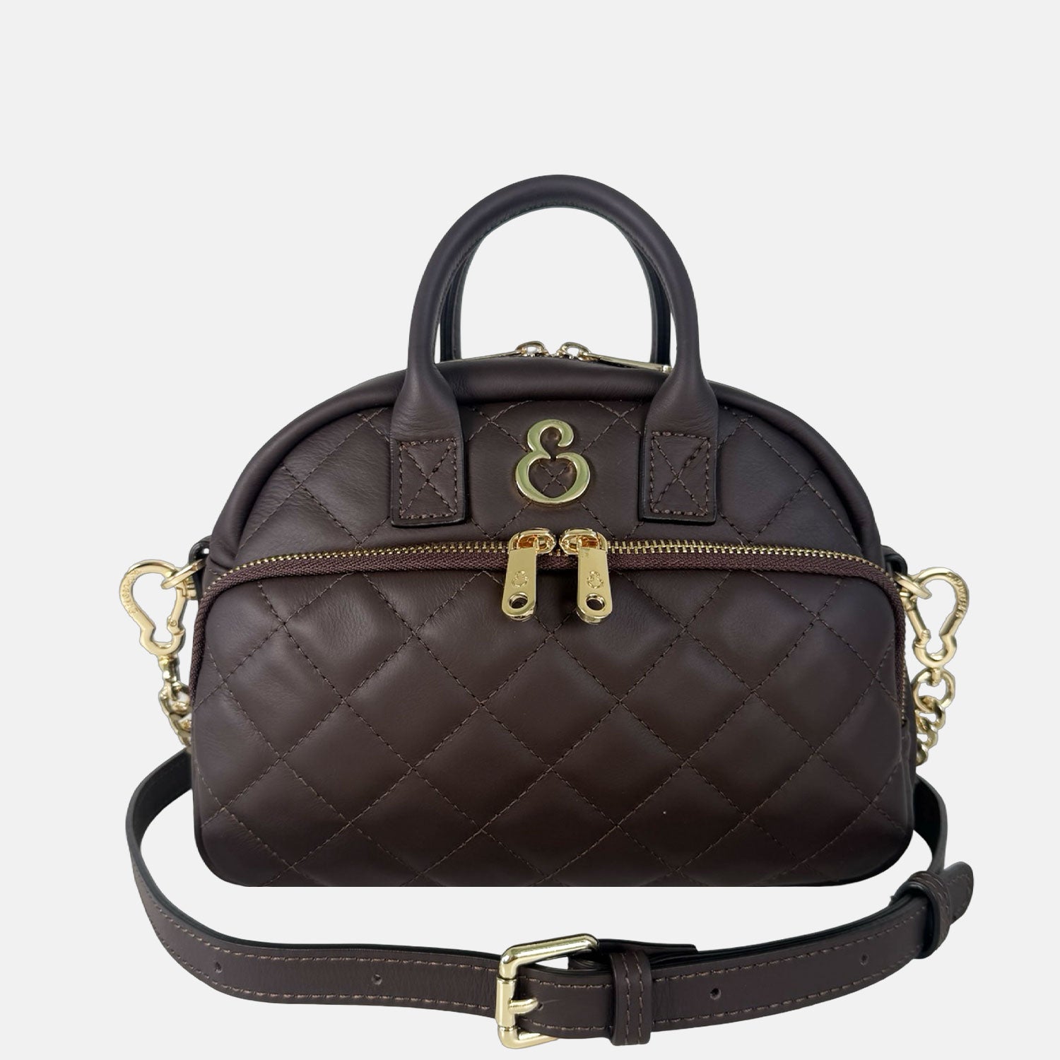 Borsa a mano Benny Cioccolato Savage Pelle Liscia Matelassé Oro